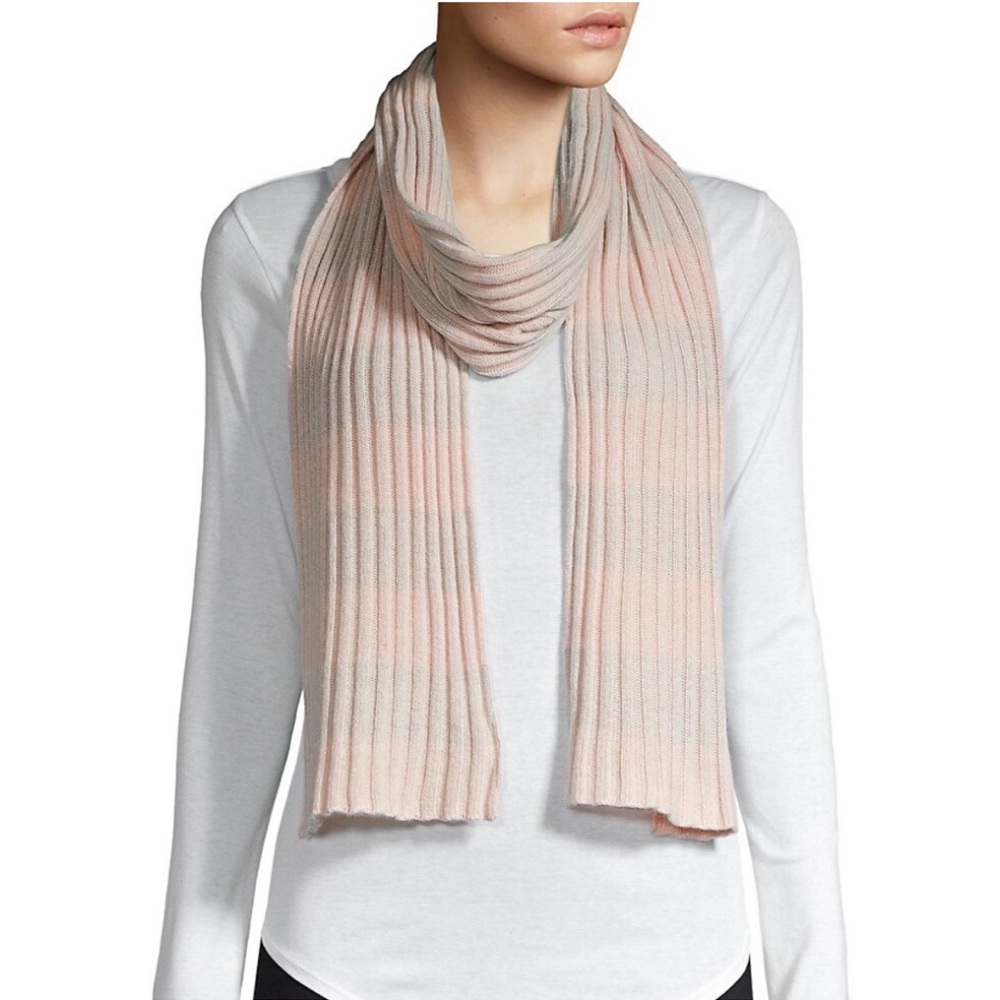 Cashmere Portolano Ribbed Stripe Long Scarf